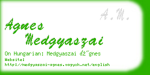 agnes medgyaszai business card